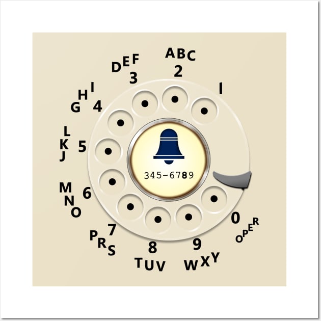 Retro Rotary Dial (variant) Wall Art by GloopTrekker